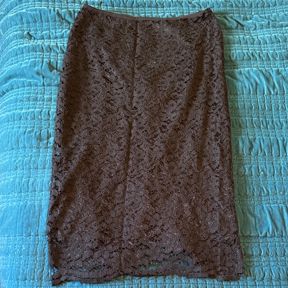 Worthington Brown Lace Pencil Skirt